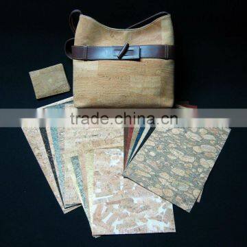 Cork Leather with natural cork veneer and PU backing for bag, sofa, wallet etc