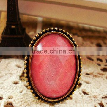 2014 fashion pink gemstone ring