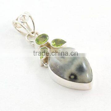 silver jewelry gemstone pendant wholesale Indian jewelry Fashion pendant women jewlery