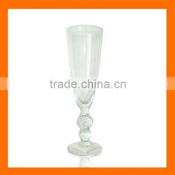 Hand blown clear champagne glass,champagne flute