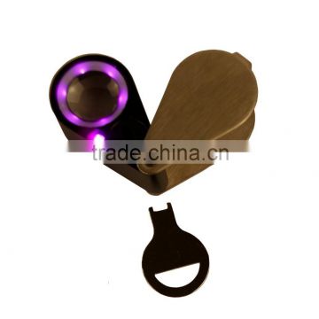 With Double Light of UV and LED Jewelry Loupe with Magnification of 10X