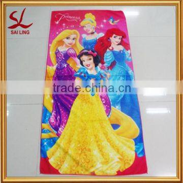 Cheap Wholesale Cotton Beach Towel Printed USA Cartoon Character Princess Beach Towel