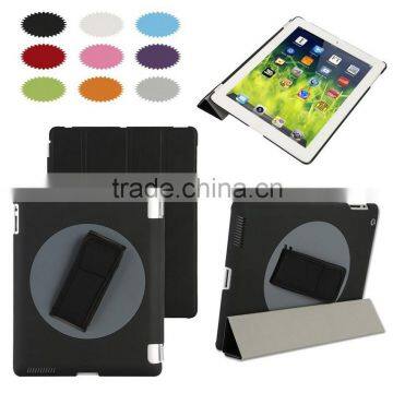 factory outlet 360 Rotation handheld case Folio Stand PU smart Front cover for iPad