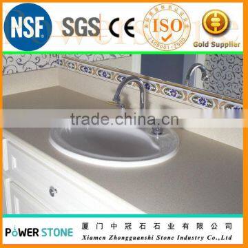 Quartz Stone White Artificial Marble Vanity Tops