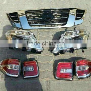 oe style CHROME grille for NI-SSAN Patrol 2013, front grille, HEAD LIGHTS AND TAIL LAMP for nssan patrol