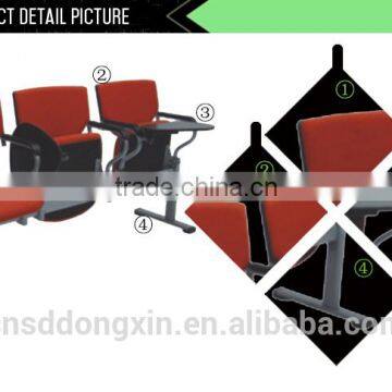 Luxuriant Flexible Folding Office Waiting Chairs With Tea Tablet Arm I225-3+06C+01