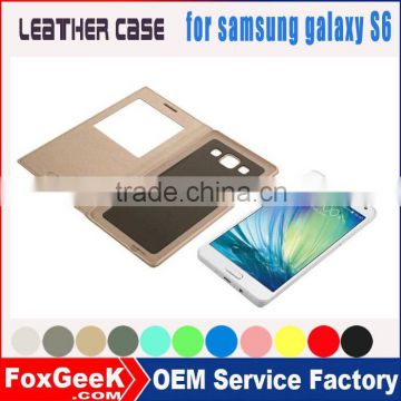 China wholesale new flip wallet case for samsung , leather flip case for samsung galaxy S6 in cheap case price