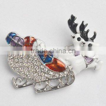 Crystal Christmas Jewelry Christmas ELK Brooch Pins photo-3