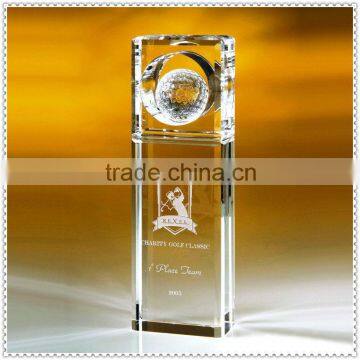 Optical Golf Crystal Trophy Awards For Sports Achievement Gifts