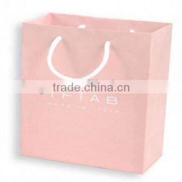 High grade pink paper packaging bags for jewelry box