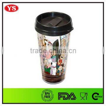 16oz insulated double wall plastic espresso coffee cups