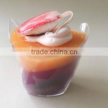 110ml curved surface ice cream cups colorful plastic jelly mousse cup