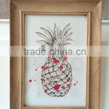 wholesale pineapple decorative wooden craft wall decor picture frame