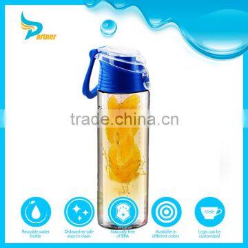 Plastic fruit infuser water bottle sport water bottle lemon bottle accept OEM