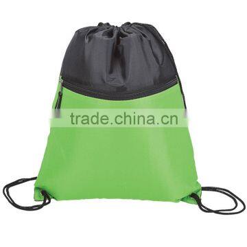 210D polyester promotional drawstring bags backpack