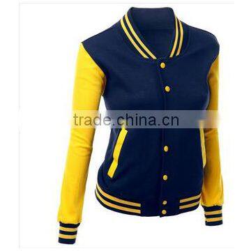 Yellow arms varsity jackets for girls college wears