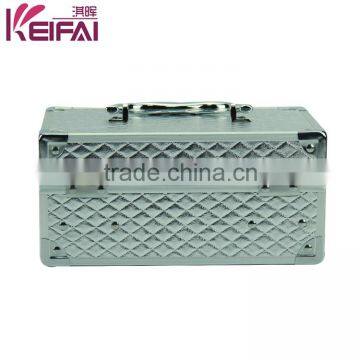 China Manufacturers Double Layer Silver Check Jewerly Box With 2 Tray photo-3