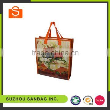 high quality pp webbing strap laminated tote non woven bag wholesale