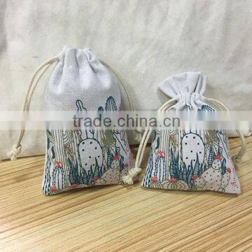 Custom Logo Indian Jewelry Small Drawstring Organic Gift Muslin Cotton Pouch photo-4