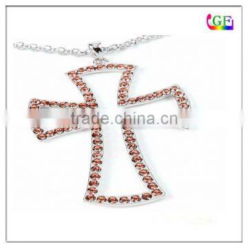 2014 lucky with drill elegant appearance cross necklace