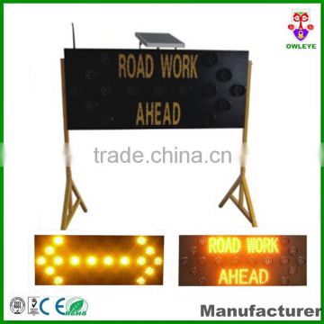 High luminance solar LED construction sign