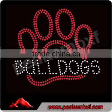 Beautiful crystal rhinestone bulldogs paw print rhinestone motif