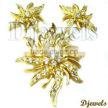 Diamond Pendant Sets, Diamond Gold Pendant Sets, Diamond Jewelryy