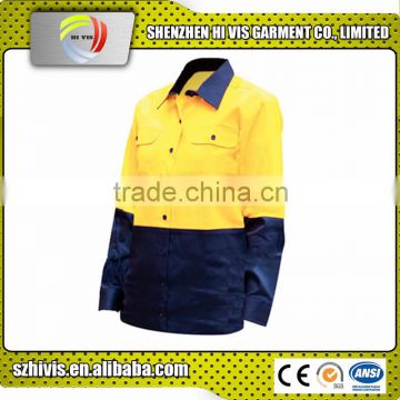 Heavy weight high quality hi vis winter work shirts wholesale