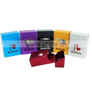 2014 colourful Aluminum cigarette case box holder with magnet button can printed logo