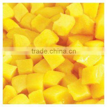 IQF yellow peach dices