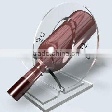 clear free standing acrylic single red wine bottle display holder/ stand /rack