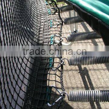 Trampoline with outside safety net, safety net