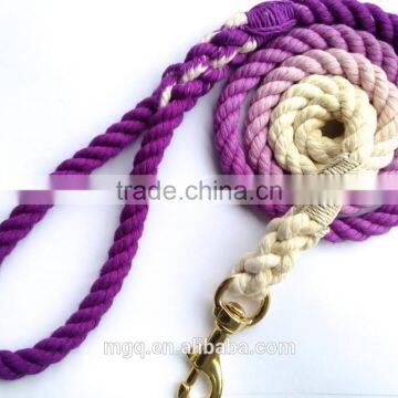 Braided Rope Dog Collar & Ombre Dog leash SET---Grey, Brown, Red, Purple, Green, Aqua, Fuchsia, Soft Pink, Orange, Teal