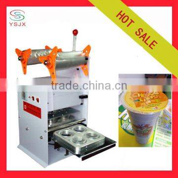 customized semi automatic chocolate milk tea cup sealing machine