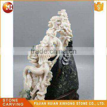 Oriental Treasure Natural High Quality White Jade Carve Dragon photo-3