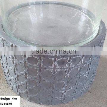 decorative cement fake stone candle holder