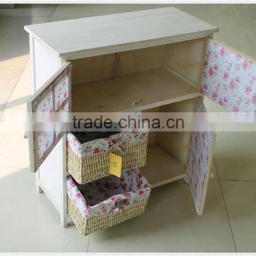 Antique High Quality Handmade Decorative White Wooden Cabinet With Drawer photo-4