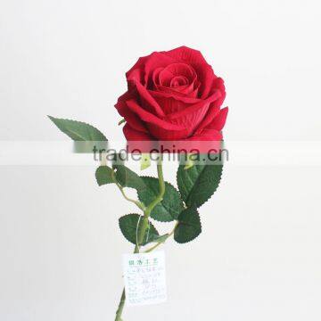 SJ11001210 Single Real Touch Rose Vintage Silk Flowers Rose photo-4