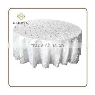 120 Inch Pintuck Taffeta Round Tablecloth Tiffany Taffeta Tablecloths photo-2