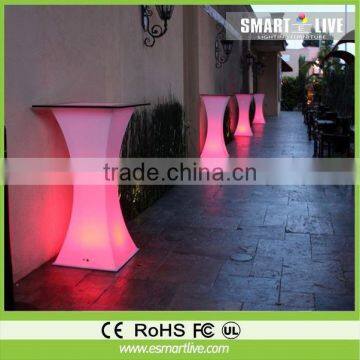 High bar table multicolor led cocktail table bar and lounge furniture