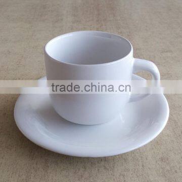 White Color 220CC Stoneware Cup and Saucer