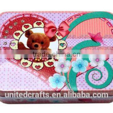 New Sale Small Storage Jars Rectangular Iron Tin Gift Jewelry Holder Storage Box photo-2