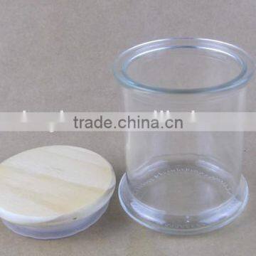 Metro Glass Candle Jar With Wooden Cap 12oz photo-2