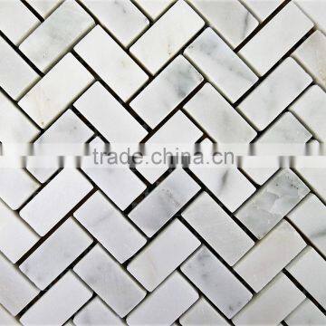 High Quality Herring Bone White Marble Mosaic For Bathroom/Flooring/Wall etc & Best Marble Price