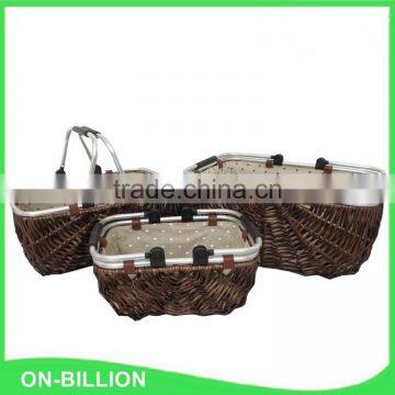 Large Size Willow Shopping Basket With Handles photo-2