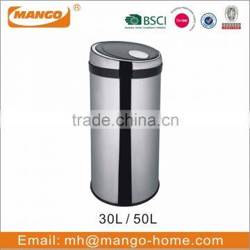 30L Square Stainless Steel Metal Touch Waste Bin photo-2