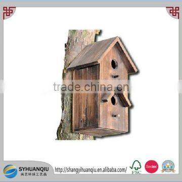 Wooden Bird Cage With Two Cells and Two Eaves photo-2