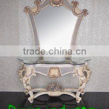 Plastic bathroom glass furniture with hairdressing mirrors