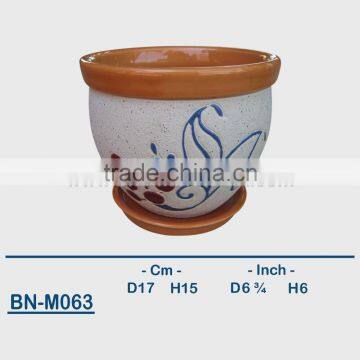 Vietnamese Ceramic Sandblasting Mini Flower Pot BN-M063