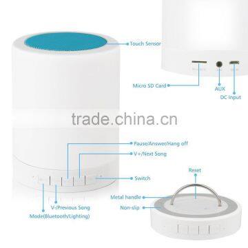 Best Selling High Quality Portable Wireless Bluetooth Speaker - With Touch Sensor LED Lamp photo-4